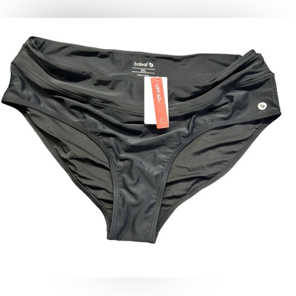 BALEAF womens black plus size 2XL high waist full coverage athletic swim bottom - Picture 2 of 10